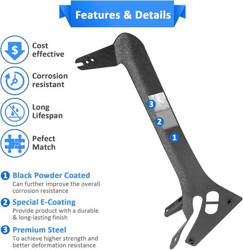 Wsays 50" Windshield Pillar Light Bar Mount Bracket Kit Compatible with Jeep Gladiator JT 2020-2024 (Does Not Fit Gladiator Mojave Model) in Kuwait
