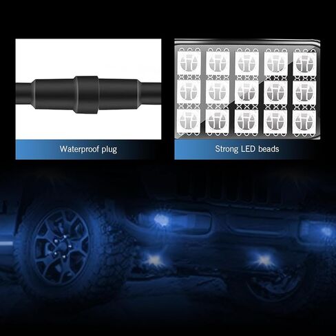 4PCS RGB LED Rock Lights, Underglow Multicolor Neon Light, Footwell Wheel Well Light Pods, with APP Control & Music Mode, Rock Lights for Trucks, SUV, ATV, UTV, Pickup, Motorcycles in Saudi Arabia