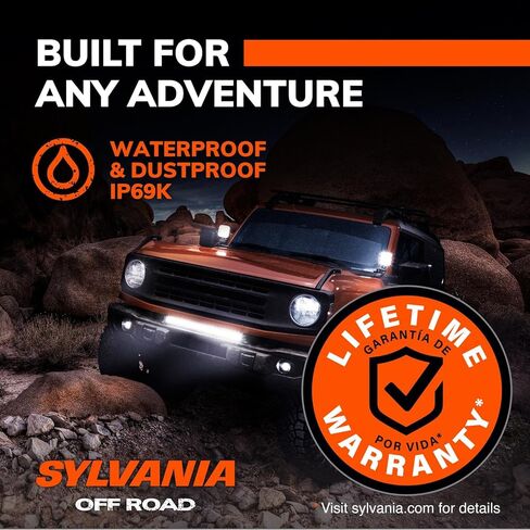 SYLVANIA - Rugged 20 Inch Flood LED Light Bar - Lifetime Limited Warranty - Floodlight 7200 Raw Lumens - Quality Off Road Driving Work Light - For Truck, Boat, Tractor, ATV, UTV, SUV, 4x4 (1 PC) in Kuwait