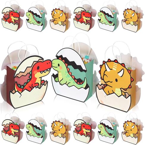 Tosstuki 24 Pcs Monster Truck Party Favor Bags 3D Paper Goodie Treat Bags with Handles 4 Vibrant Designs Kraft Paper Candy Decorations for Monster Truck Themed Party Decorations & Supplies in Saudi Arabia