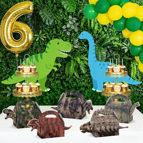 Bsenhe 12PCS Dinosaur Party Favors Boxes, Dinosaur Birthday Decorations, Dino Theme Goodie Boxes Candy Gift Bags for Baby Shower Birthday Party Supplies (12) in Saudi Arabia