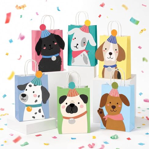 YooNotee 24 Packs Animal Parade Themed Paper Gift Bags, Cute Party Favor Bags with 3D Animal Shapes, Reusable Decorative Gift Tote for Birthdays, Holiday Gifting, Zoo/Carnival Themed Parties in Saudi Arabia