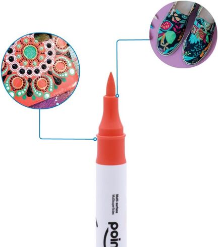 Pointer Acrylic Paint Markers – 24 Dual Tip Markers (48 Colors), Brush & Fine Tip, Multi-Surface Paint Pens for Rock Painting, Canvas, Wood, Glass, Ceramic & Fabric in Saudi Arabia