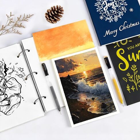 7 Extra-Large Capacity Black Gold Silver White Gel Pens,Fine Point Opaque Archival Gel Ink Pen Writing Set for Art Highlight, Professionals, Artists & Daily Use, Card Making & DIY Projects in Saudi Arabia