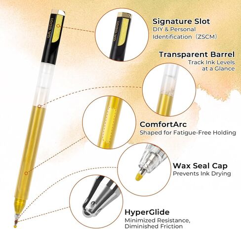 7 Extra-Large Capacity Black Gold Silver White Gel Pens,Fine Point Opaque Archival Gel Ink Pen Writing Set for Art Highlight, Professionals, Artists & Daily Use, Card Making & DIY Projects in Saudi Arabia