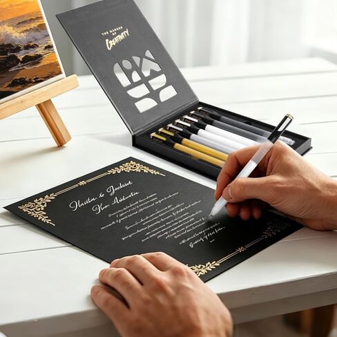 7 Extra-Large Capacity Black Gold Silver White Gel Pens,Fine Point Opaque Archival Gel Ink Pen Writing Set for Art Highlight, Professionals, Artists & Daily Use, Card Making & DIY Projects in Saudi Arabia