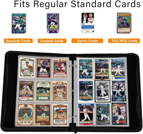 Baseball Card Binder 9-Pocket - Holds 990 Cards, Card Album with 55 Removable Pages, Fits Soft Sleeves, Protects & Organizes Sports TCG Cards, Ideal for Collectors, Game Day, Trading, Display & Gifts in Saudi Arabia
