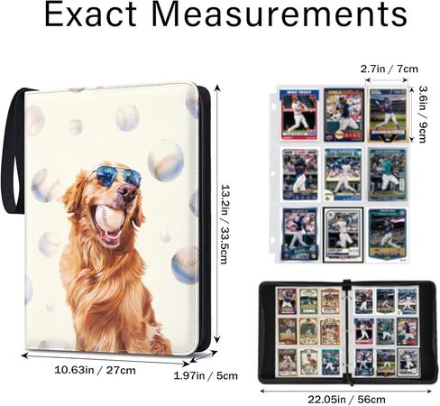 Baseball Card Binder 9-Pocket - Holds 990 Cards, Card Album with 55 Removable Pages, Fits Soft Sleeves, Protects & Organizes Sports TCG Cards, Ideal for Collectors, Game Day, Trading, Display & Gifts in Saudi Arabia