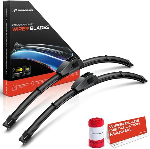 A-Premium 20" + 19" Windshield Wiper Blades Compatible with Chevrolet Metro 1998-2001, SSR 2003-2006 & Pontiac Firefly - Fits J-Hook Wiper Arm, with Wear Indicator & Towel, Left and Right (Pack of 2) in Kuwait