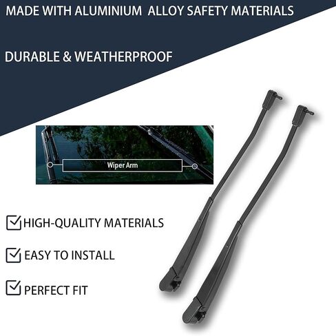 42863 1 Pair Front Windshield Wiper Arm Kit Fits Compatible with Jeep 1984-1996 Cherokee 1984-1990 Wagoneer 1987-1992 Comanche Replaces OE 56001132 in Saudi Arabia