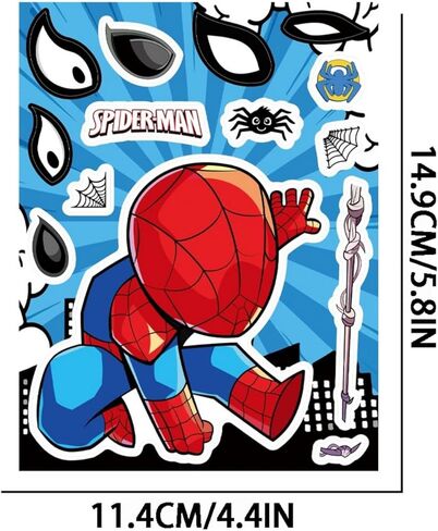 Spider Stickers, 24 Sheets Make Your Own Cartoon Stickers, 8 Designed Characters Sticker, Cute Cartoon Themed DIY Art Craft Party Supplies in Saudi Arabia