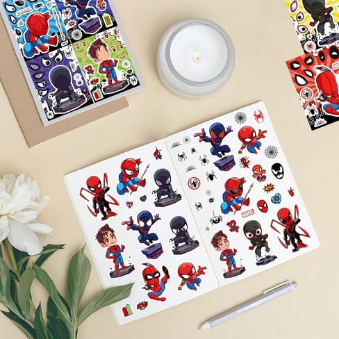 Spider Stickers, 24 Sheets Make Your Own Cartoon Stickers, 8 Designed Characters Sticker, Cute Cartoon Themed DIY Art Craft Party Supplies in Saudi Arabia