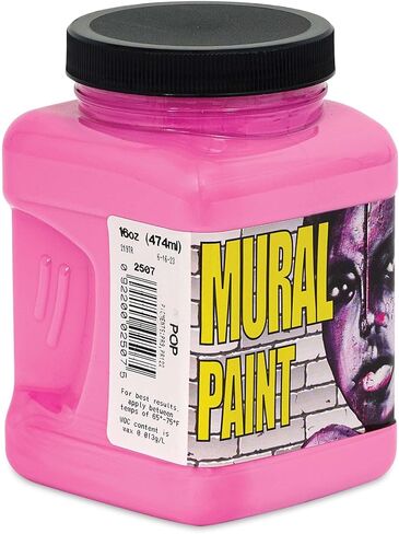 Chroma Acrylic Mural Paint for Interior and Exterior Murals - Lightfast, Mixable, Hard-Wearing Vibrant Pigment, 16 oz POP (2507) in Kuwait