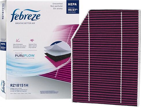 Febreze Odor Control HEPA Cabin Air Filter by PUREFLOW RZ18151H Fits 2018-2024 BMW X3 2.0L, 3.0L; 2019-2026 330i xDrive 2.0L, 330i 2.0L, Z4 2.0L, 3.0L in Kuwait