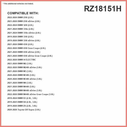 Febreze Odor Control HEPA Cabin Air Filter by PUREFLOW RZ18151H Fits 2018-2024 BMW X3 2.0L, 3.0L; 2019-2026 330i xDrive 2.0L, 330i 2.0L, Z4 2.0L, 3.0L in Kuwait