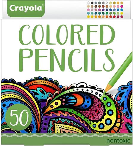 The Mega Deals Colored Pencils for Adults, 50 Coloring Pencils for Adult Coloring Books, Smooth & Vibrant Color Pencil Set with Mandala Coloring Book & Sharpener, Art Supplies for Adults & Teens in Kuwait