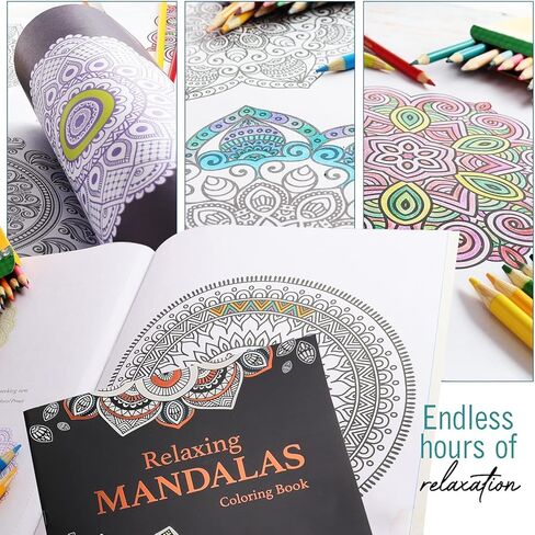 The Mega Deals Colored Pencils for Adults, 50 Coloring Pencils for Adult Coloring Books, Smooth & Vibrant Color Pencil Set with Mandala Coloring Book & Sharpener, Art Supplies for Adults & Teens in Kuwait