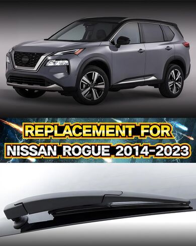 Rear Wiper Arm Blade Assembly, Replacement for Nissan Rogue Select, Sport 2014–2023 SUV | Back Windshield Wiper Blade Arm Set, With Rear Window Wiper Arm Nut Cap Cover Accessories in Saudi Arabia