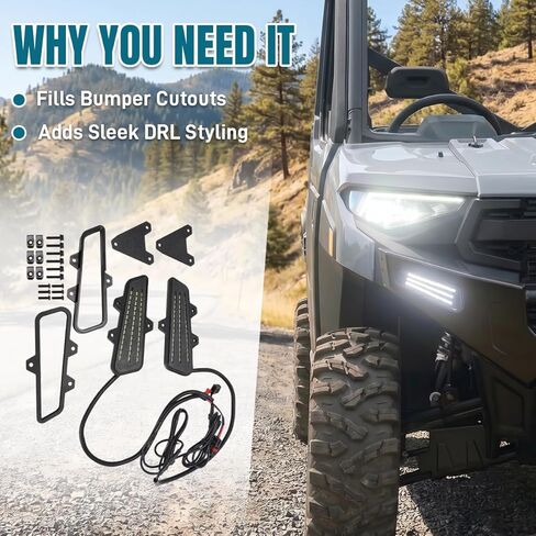 Bumper Fog Light Kit for 2025+ Polaris Ranger XP 1000, Running Lights Only in Kuwait