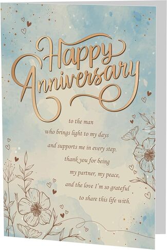 Anniversary Card for Husband or Boyfriend – Elegant A5 Greeting Card with Printed Verse – Premium UK Made Design in Saudi Arabia