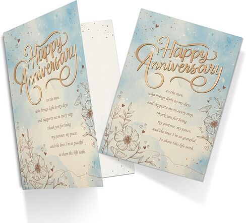 Anniversary Card for Husband or Boyfriend – Elegant A5 Greeting Card with Printed Verse – Premium UK Made Design in Saudi Arabia