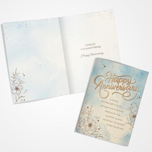 Anniversary Card for Husband or Boyfriend – Elegant A5 Greeting Card with Printed Verse – Premium UK Made Design in Saudi Arabia