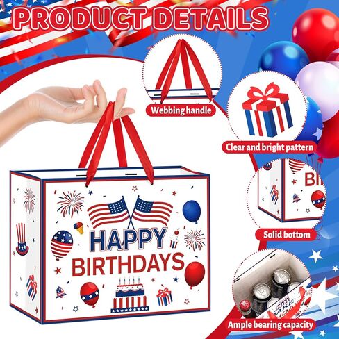 Make Birthdays Great Again Funny Gift Bag, Large Patriotic Party Favor Bag with Greeting Card, Blue and Red Republican Birthday Decorations for Dad, Grandpa, Husband, Conservative Men Gag Gift in Saudi Arabia