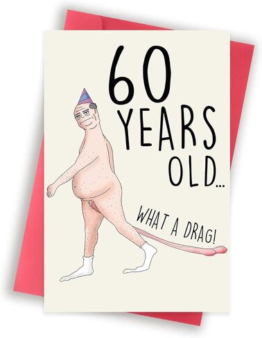 Funny 60th Birthday Cards for Men, Happy 60th Birthday Gifts for Her Him, 60 Year old Birthday Cards Gifts for Man Husband, 60th Bday Card Decorations for Dad in Saudi Arabia