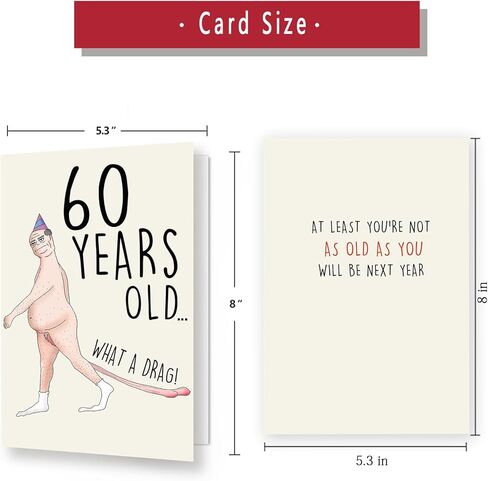 Funny 60th Birthday Cards for Men, Happy 60th Birthday Gifts for Her Him, 60 Year old Birthday Cards Gifts for Man Husband, 60th Bday Card Decorations for Dad in Saudi Arabia