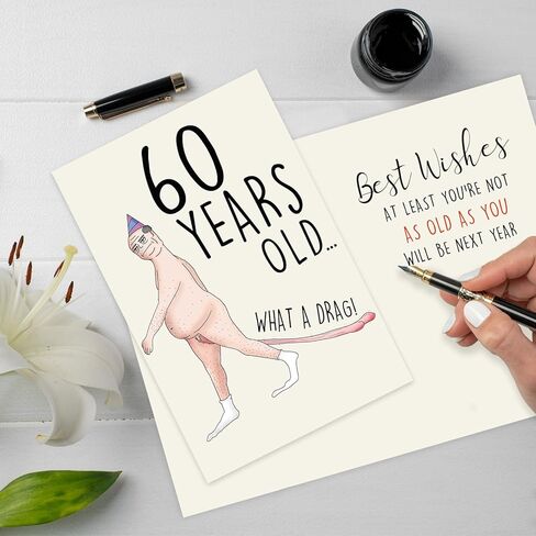 Funny 60th Birthday Cards for Men, Happy 60th Birthday Gifts for Her Him, 60 Year old Birthday Cards Gifts for Man Husband, 60th Bday Card Decorations for Dad in Saudi Arabia