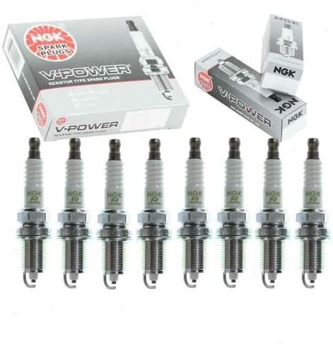 8 pc NGK V-Power Spark Plugs compatible with Dodge Dakota 4.7L V8 2000-2007 in Kuwait