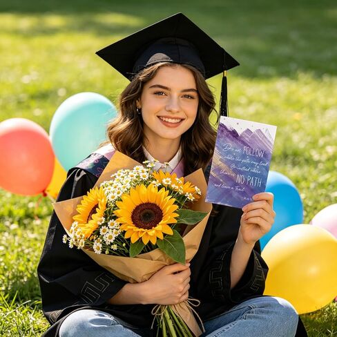 24 Pack Watercolor Graduation Dreams Inspire Cards with Envelopes and Stickers, 4 x 6 Inch Graduation Congratulations Cards Bulk, Heartfelt Graduations Card for Woman Man Graduates, 6 Assorted Designs in Saudi Arabia