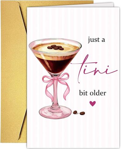 Funny Martini 30 Years Old Birthday Card for Her, Coffee & Cocktail 30th Birthday Card for Bestie Best Friend Sister Wife Girlfriend Auntie, A Tini Bit Older Birthday Cards Gift in Saudi Arabia