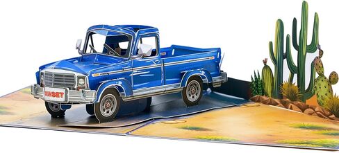 POPWOW Vintage Truck Pop Up Card, You're A Classic, 3D Greeting Cards, Gift For Birthday, Fathers Day, Retirement, Dad, Grandfather, Husband, Boyfriend, 5x7 - Includes Envelope And Message Note in Kuwait