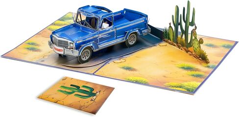POPWOW Vintage Truck Pop Up Card, You're A Classic, 3D Greeting Cards, Gift For Birthday, Fathers Day, Retirement, Dad, Grandfather, Husband, Boyfriend, 5x7 - Includes Envelope And Message Note in Kuwait
