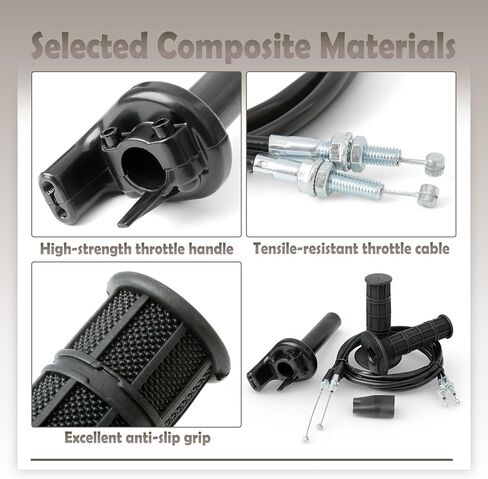 Dirt Bike Throttle Tube with Throttle Cable Grips Compatible with Honda CRF250R CRF250X CRF450X 2004-2014 CRF450R 2002-2014 Off-Road Motorcycle Handle Pull Cords Assembly, Black in Kuwait