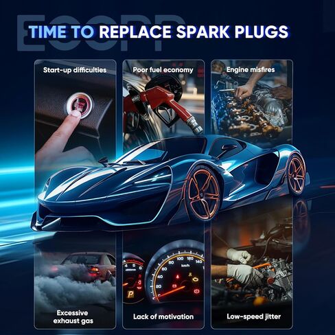 ECCPP Spark Plug Platinum Iridium مناسب لعام 2020 لـ Audi لـ A1 L3 1.0L، 2019-2021 لمقعد Ibiza L3 1.0L بديل لـ 94224، IKER7A8EGS (4 شمعات شرارة) in Kuwait