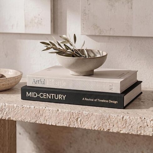 Aesthetic Decorative Books - Set of 2 Stylish Boxes Enhance Your Coffee Table, Bookshelf or Mantle Decor - Beautiful Fake/Faux Books for Modern Home Decoration, Photo Storage and as a Keepsake Box in Saudi Arabia