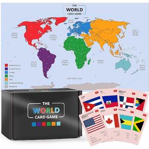 The World Card Game - World Flags Flashcards - Geography Board Game with World Map Educational Games for Adults Party Game Night, Birthday Learning Gift for 2-5 Players in Saudi Arabia