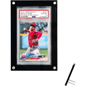 4-Slot PSA Graded Card Display Frame, Wall or Desktop Slab Holder | Black and clear magnetic acrylic frame for PSA-size graded slabs; wall mount or desktop display, not for raw cards. in Saudi Arabia