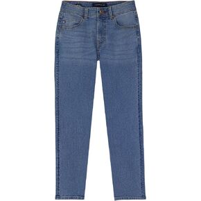 Tommy Hilfiger Boys' 5-Pocket Stretch Slim Straight Leg Denim Jean, Zipper Closure, Patina, 8 in Saudi Arabia