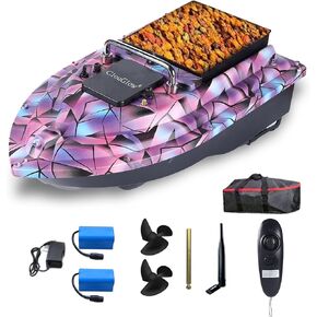 Bait Boat for Fishing, Remote Controlled Bait Delivery Vessel with 2.4GHz Control, 328yd Range, 4.4lbs Capacity, Dual Brushless Motors, 4-Hour Runtime, Rugged ABS Hull, Low Voltage Return Alarm in Saudi Arabia