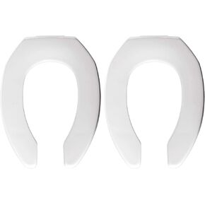 BEMIS 2155CT 000 Commercial Heavy Duty Open Front Toilet Seat without Cover that will never loosen & Reduce Call-backs, ELONGATED, Plastic, White in Kuwait