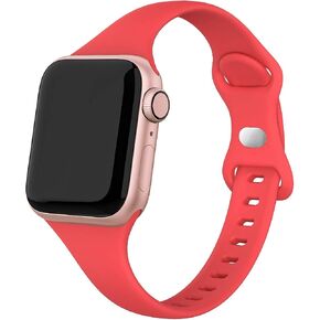 Compatible with Apple Watch Bands 41mm 38mm 40mm 42mm 44mm 45mm 49mm, Soft Sport Silicone Slim Thin Small Replacement Wristband for iWatch Ultra Series 9 8 7 6 5 4 3 2 1 SE Sport Edition Women Men in Saudi Arabia