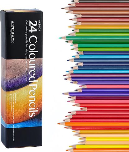 48 Professional Colored Pencils Set - Oil Based Art Drawing w/Case, Vibrant Blendable for Artists and Students Supplies for Painting, in Kuwait