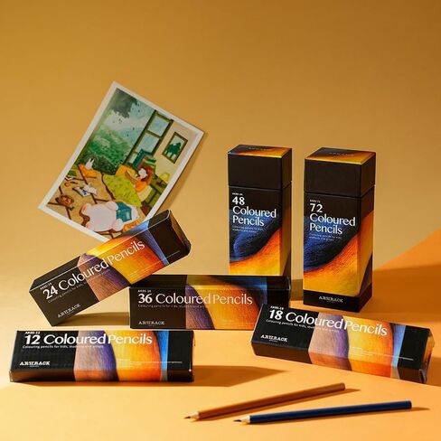 48 Professional Colored Pencils Set - Oil Based Art Drawing w/Case, Vibrant Blendable for Artists and Students Supplies for Painting, in Kuwait
