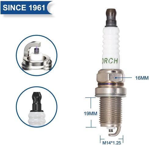 TORCH K5RF-11 SparkPlug يناسب NGK 6953 /BKR5E-11 BKR5E Spark Plug، لـ Champion 8071 OE013 OE152/T10 RC12YC RC14YC4 RC8YC4، لـ DENSO K16PR-U11، لـ Autolite 3924، OEM، ea in Kuwait
