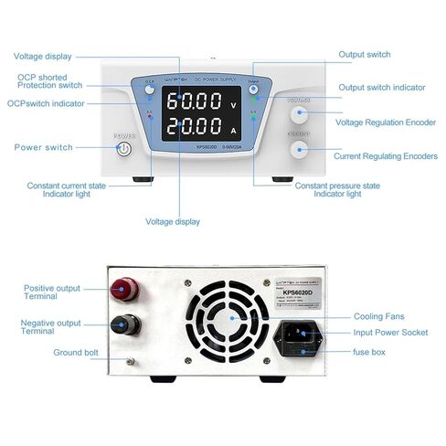 1PCS High-Power Adjustable Power Supply 30V 60V 100V 200V 10A 20A 30A Electroplating Aging Programmable Power Supply(60V 20A,110V) in Saudi Arabia