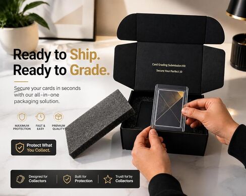 Card Grading Submission Kit, Submission Mailing Kit for PSA, CGC, SGC Trading Cards - Includes 50 Card Sleeves, 25 Semi-Rigid Holders & Secure Mailing Accessories (1SET-Universal) in Saudi Arabia