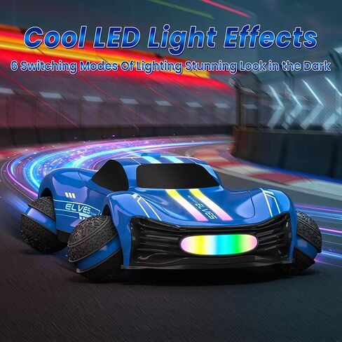 Remote Control Car for Kids, RC Stunt Car with Drift Wheels, 360° Spins & Flips, 2.4GHz Rechargeable Toy Car with LED Lights, Indoor Outdoor Gift for Boys Girls Ages 6-12 in Saudi Arabia